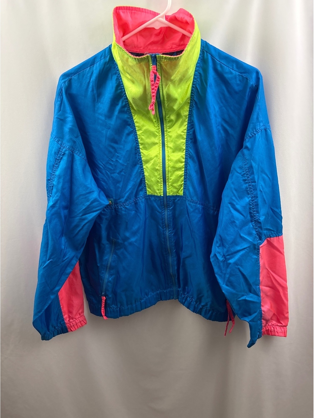 Columbia Women's Lightweight Neon Colorblock Windbreaker Jacket Size Large